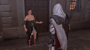 The courtesan telling Ezio about Tommaso