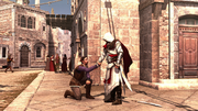 Ezio recruiting an Assassin apprentice