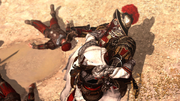 Ezio assassinating the Overseer