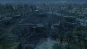 A village burned down