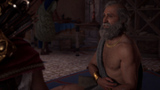 Pentheus thanking Kassandra for her help