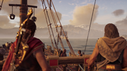 Kassandra and Barnabas spotting the Skylla