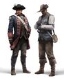 Concept models of a Continental officer and militia patriot