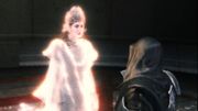 Minerva, one of the First Civilization beings, speaking with Ezio Auditore.