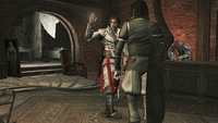 Ezio, Antonio and Leonardo at his workshop.