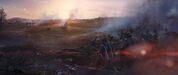 Continental and British troops prepare to engage.