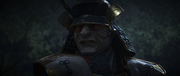 The masked samurai mocking Naoe's alleged shinobi status