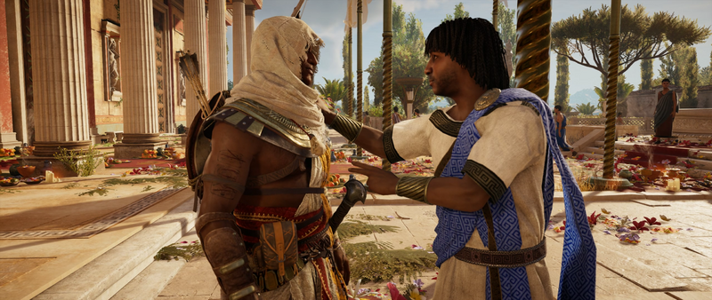 File:ACO Old Times - Claridas Inviting Bayek.png