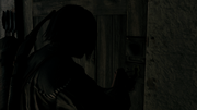 Connor lockpicking the exit door