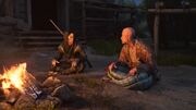 Katsuhime talking to her with father