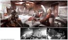 Early concept art for the Animus room in the hideout.
