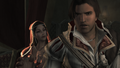 Paola convincing Ezio to learn new skills