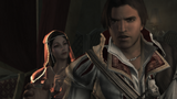 Paola convincing Ezio to learn new skills.