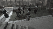 Altaïr facing the illusions of the Nine, with Robert among them