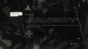 An Abstergo message mentioning the situation following the war