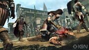 The Courtesan aerial assassinating the Executioner