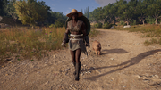 Thaleia with her pet Lynx