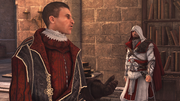 Machiavelli talking about the Assassin allies in the city