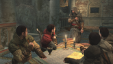 Ezio greeting the Assassins.