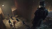 Jack the Ripper overlooking a fight