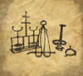 The torture devices found in the homes of Teragon and Grimany.