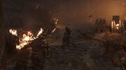 Yasuke pushing forward with the Oda clan soldiers
