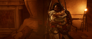 Bayek embracing and hugging his wife Aya