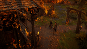Eivor and Valka outside the new Seer's hut