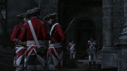 The Loyalist attendees and their guards
