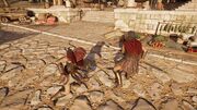 The False Leonidas fighting Kassandra