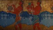A Minoan mural featuring cup-bearers