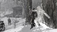 Ratonhnhaké:ton using his Wolf Cloak ability.