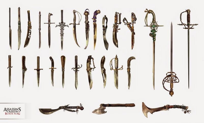 File:AC4 Multiplayer Weapons - Concept Art.jpg