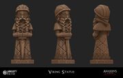 Colored and textured Odin statue model
