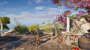 Barnabas and Herodotos waiting at an altar