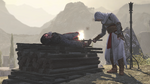 Al Mualim's dead body being cremated by Altair.