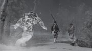 Ratonhnhaké:ton using his Wolf Cloak ability