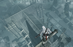 Altaïr on top of the cathedral's intact tower.