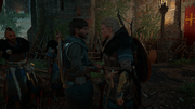 Eivor thanking Geadric for his assistance