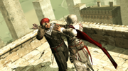 Ezio assassinating the third guard