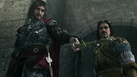 Cesare and Octavian during the Siege of Monteriggioni.
