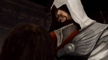 Ezio assassinating Octavian de Valois.