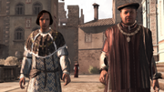 Uberto arguing with Lorenzo on the way to Santa Croce
