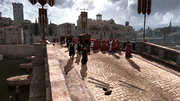 A crowd on the Ponte Sant'Angelo