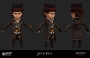 Colored and textured statue model of Jacob