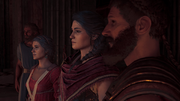 Brasidas, Kassandra and Myrrine watching the duel
