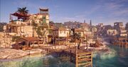 A view of the city from the shore