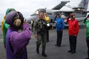Bush aboard the USS Abraham Lincoln