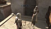 Altaïr speaking with the informant