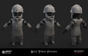 Uncolored 3D model of Bogi Three-Fingers